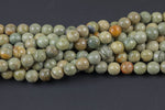 Natural Silver Leaf Jasper, High Quality in Faceted Round- 6mm, 8mm, 10mm, 12mm- Full 15.5 Inch Strand Gemstone Beads