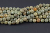 Natural Silver Leaf Jasper, High Quality in Faceted Round- 6mm, 8mm, 10mm, 12mm- Full 15.5 Inch Strand Gemstone Beads