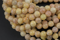 Natural Yellow Moonstone Faceted Round Beads. A Quality Full 15.5 Inch Strand, 6mm, 8mm, or 10mm Gemstone Beads