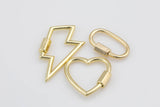 18k Gold Carabiner Assorted Shapees- 1 pc per order