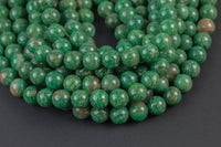 Natural Rare African Green Jade Beads 4mm 6mm 8mm 10mm Round Beads 15.5" Strand Gemstone Beads