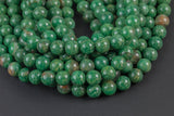 Natural Rare African Green Jade Beads 4mm 6mm 8mm 10mm Round Beads 15.5" Strand Gemstone Beads