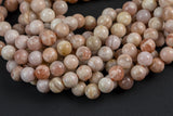 Natural Light Pink Moosntone Sunstone Pink Moonstone Beads High Quality in Round- 4mm, 6mm, 8mm, 10mm, 12mm- 15.5 - 16" Smooth