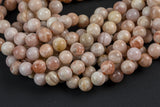 Natural Light Pink Moosntone Sunstone Pink Moonstone Beads High Quality in Round- 4mm, 6mm, 8mm, 10mm, 12mm- 15.5 - 16" Smooth
