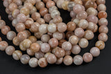 Natural Light Pink Moosntone Sunstone Pink Moonstone Beads High Quality in Round- 4mm, 6mm, 8mm, 10mm, 12mm- 15.5 - 16" Smooth