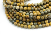 Natural Mexican Wild Horse Jasper - Round sizes. 4mm, 6mm, 8mm, 10mm, 12mm, 14mm- Full 15.5 Inch Strand Smooth Gemstone Beads