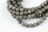 Natural Gray Mai Jasper High Quality in Matte Round AAA Quality Gemstone Beads