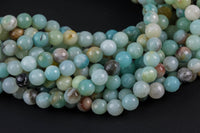 Natural AMAZONITE Best Quality faceted round sizes, -Full Strand 15.5 inch Strand, 4mm, 6mm, 8mm, 12mm, or 14mm Beads AAA Quality