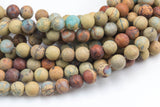 Natural Matte AFRICAN OPAL Sea Sediment Jasper Round sizes 4mm, 6mm, 8mm, 10mm, 12mm - - Full 15.5 Inch Strand- Gemstone Beads