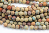 Natural Matte AFRICAN OPAL Sea Sediment Jasper Round sizes 4mm, 6mm, 8mm, 10mm, 12mm - - Full 15.5 Inch Strand- Gemstone Beads