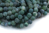 Natural Moss Grass Agate, High Quality in Matt Round- 4mm, 6mm, 8mm, 10mm, 12mm, 14mm- Full 16 inch strand AAA Quality Gemstone Beads