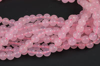 Natural Madagascan Rose Quartz, High Quality in Round -Full Strand 15.5 inch Strand. Wholesale pricing! AAA Quality Smooth Gemstone Beads