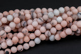 Dark Pink Opal - JADE Matte Round- 6mm 8mm 10mm 12mm-Full Strand 15.5 inch Strand AAA Quality