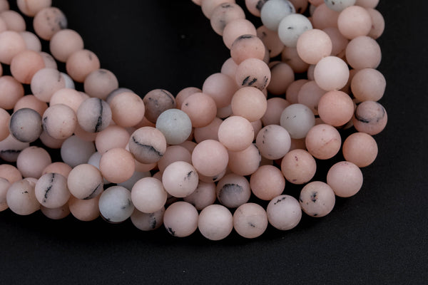 Dark Pink Opal - JADE Matte Round- 6mm 8mm 10mm 12mm-Full Strand 15.5 inch Strand AAA Quality