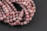 Natural Strawberry Quartz, High Quality in Matte Round- Full 15.5 Inch Long Strand! Gemstone Beads