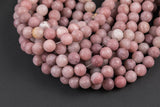 Natural Strawberry Quartz, High Quality in Matte Round- Full 15.5 Inch Long Strand! Gemstone Beads