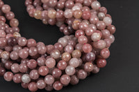 Natural Strawberry Quartz, High Quality in Faceted Round- Full 15.5 Inch Long Strand! Gemstone Beads