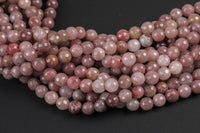 Natural Strawberry Quartz, High Quality in Faceted Round- Full 15.5 Inch Long Strand! Gemstone Beads