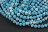 Natural Larimar Quartz- High Quality in Round,-Full Strand 15.5 inch Strand, 6mm, 8mm, 10mm Beads AAA Quality AAA Quality Smooth