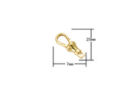 2 pcs- Dainty Self Closing Swivel Clasps - Triggerless - 18kt Gold Plated for Charm Lock Jewelry Supply Component- 8x24mm