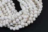 Natural White Turquiose Matte Round 6mm, 8mm, 10mm, 12mm-FuLL AAA Quality Gemstone Beads
