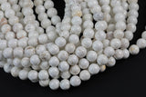 Natural WHITE Turquoise SMOOTH FINISHED-- Round-- All sizes, 4mm, 6mm, 8mm, 10mm, 12mm. Full Strand- Wholesale bulk or Single Strand! Smooth
