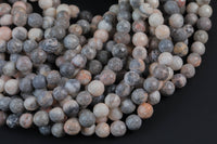 Natural Light Pink Zebra Jasper Beads Grade AAA Faceted Round- 4mm, 6mm, 8mm, 10mm,12mm, 15.5 inch strand Gemstone Beads