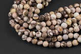 Natural Brown Zebra Jasper Beads Grade AAA Faceted Round 4mm 6mm 8mm 10mm 12mm 14mm 16mm Gemstone Beads