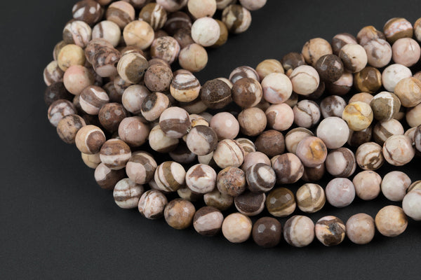 Natural Brown Zebra Jasper Beads Grade AAA Faceted Round 4mm 6mm 8mm 10mm 12mm 14mm 16mm Gemstone Beads
