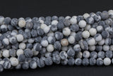 Natural Zebra Jasper Beads Grade AAA Matte Round- -Full Strand 15.5 inch Strand, 4mm, 6mm, 8mm, 12mm, or 14mm Beads Gemstone Beads