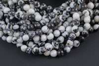 Natural Zebra Jasper Beads Grade AAA Faceted Round- 4mm, 6mm, 8mm, 10mm,12mm, 15.5 inch strand Gemstone Beads