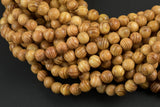 Natural Raja Kayu Wood. 6mm or 8mm Round. Full Strand 16". Gemstone Beads