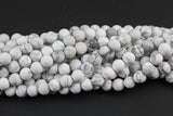 Natural White Howlite Beads Matte White Howlite 4mm 6mm 8mm 10mm 12mm - Wholesale Bulk Pricing- Full 15.5 Inch AAA Quality AAA Quality