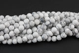 Natural White Howlite Beads Matte White Howlite 4mm 6mm 8mm 10mm 12mm - Wholesale Bulk Pricing- Full 15.5 Inch AAA Quality AAA Quality