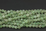 Natural Faceted Prehnite Beads Grade AAA Faceted Round, 8mm, 10mm- Full 15.5 Inch Strand Gemstone Beads