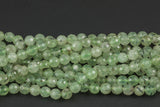 Natural Faceted Prehnite Beads Grade AAA Faceted Round, 8mm, 10mm- Full 15.5 Inch Strand Gemstone Beads