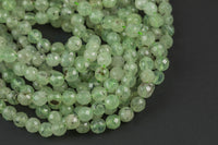 Natural Faceted Prehnite Beads Grade AAA Faceted Round, 8mm, 10mm- Full 15.5 Inch Strand Gemstone Beads