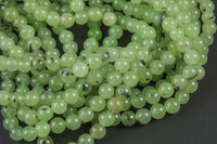 Natural Prehnite Garnet Beads Grade AAA Round, High Quality - 4mm, 6mm, 8mm, 10mm- Full 15.5 Inch Strand Smooth Gemstone Beads