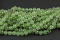 Natural Prehnite Garnet Beads Grade AAA Round, High Quality - 4mm, 6mm, 8mm, 10mm- Full 15.5 Inch Strand Smooth Gemstone Beads