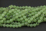 Natural Prehnite Garnet Beads Grade AAA Round, High Quality - 4mm, 6mm, 8mm, 10mm- Full 15.5 Inch Strand Smooth Gemstone Beads