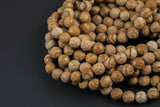 Natural Wood Jasper Faceted Round- Tiger Skin Jasper- 4mm, 6mm, 8mm, 10mm, 12mm, 14mm- Full 15.5 Inch Strand Gemstone Beads