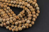 Natural Wood Jasper Faceted Round- Tiger Skin Jasper- 4mm, 6mm, 8mm, 10mm, 12mm, 14mm- Full 15.5 Inch Strand Gemstone Beads