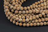 Natural Matte Wood Jasper, High Quality in Round, 4mm, 6mm, 8mm, 10mm, 12mm, 14mm- Full 15.5 Inch Strand Smooth Gemstone Beads