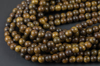 Natural Exotic Zhenman Wood. 6mm or 8mm Round. Full Strand 16". Gemstone Beads