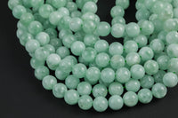 Natural Green Angelite Beads AAA Grade Round - 6mm 8mm 10mm or 12mm - Full 15.5" 15.5 inch strands Smooth Gemstone Beads