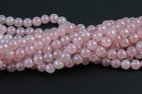 Natural Mystic Rose Quartz, High Quality in Faceted Round- 4mm, 6mm, 8mm, 10mm, 12mm- Full 15.5 Inch Strand AAA Quality Gemstone Beads