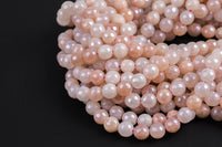 Natural MYSTIC PINK SILVERITE Faceted Round- Full Strand 15.5 inch Strand Gemstone Beads