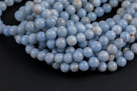 Natural Angelite Beads - Round - 6mm 8mm 10mm or 12mm - Full 15.5" 15.5 inch strands AAA Quality AAA Quality Smooth Gemstone Beads