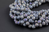 Natural Larvikite Marble Labradorite AB faceted Round 4mm, 6mm, 8mm, 10mm, 12mm, 14mm- Wholesale Bulk or Single Strand! AAA Quality
