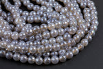 Natural Mystic Gray Agate, Faceted Round sizes 4mm, 6mm, 8mm, 10mm, 12mm- Full 16 inch strand AAA Quality Gemstone Beads